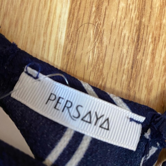 Navy blue dress with white stripes - Picture 2 of 3